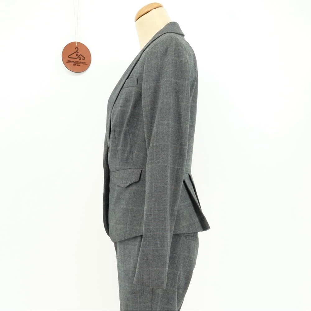 Banana Republic Factory Gray Blazer Size 4 Pleated Back Office Corpcore Career - Picture 2 of 7